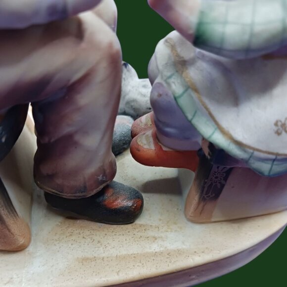 Shafford vtg grandpa & grandaughter Figurine "Pat- A -Cake" Scene Collectible m - Picture 5 of 14